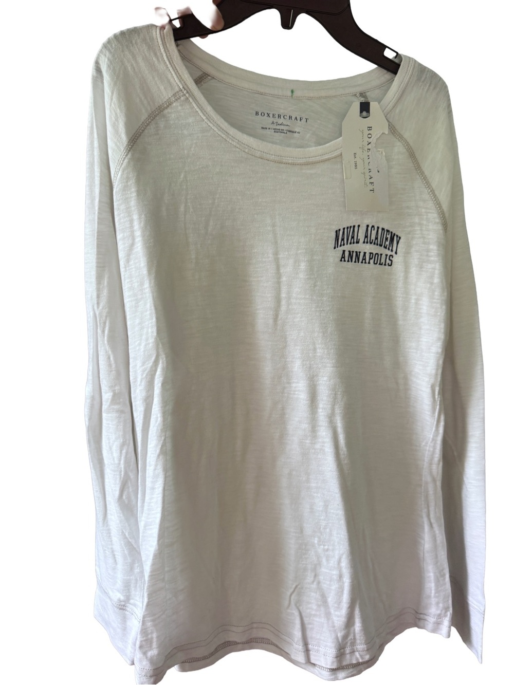 NWT USNA United States Naval Academy Boxercraft Long-Sleeve Tee Shirt, Medium